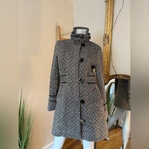 ESPRIT Women's Herringbone Tweed Coat Medium VINTAGE Y2K 90's